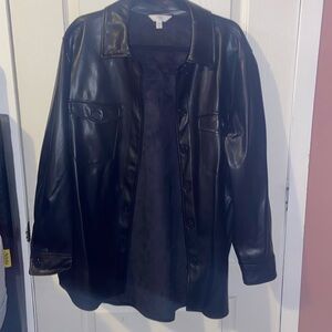 Faux leather Shacket